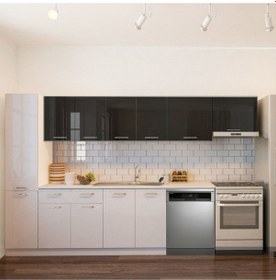 Resim Tiran Hazır Mutfak Dolabı Kiler Dahil -320cm-beyaz Laminat Tezgah Dahil-bulaşık Makinesi Yeri Mevcut Beyaz 