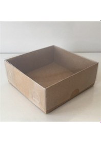 Resim 100 Adet Asetat Kapaklı Kraft Karton Kutu 8X8X3 Hediyelik Sunum Kutuları 