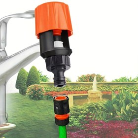 Resim 1 adet Mutfak Musluğu - Bahçe Hortumu Bağlantısı, Dayanıklı ABS & TPR Adaptör, Kolay Kurulum, Siyah Vurgulu Turuncu, 22-33mm Musluklara Uyar 