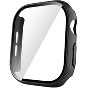 Resim Ekılıf - İos Watch 10 42mm Uyumlu - Kasa Koruyucu Sert Pc Kasa Ve Ekran Koruyucu Watch Gard 35 - Siyah 