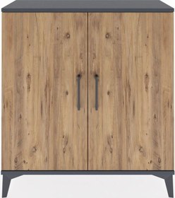 Resim Arges Şifonyer 2 Raflı 2 Kapaklı 88x30x96 Antrasit-çam Antrasit 