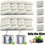 Resim Kedi Su Çeşmesi için 2.2L/74oz Paslanmaz Çelik Filtre Seti - 8 Adet Kartrij ve 4 Adet Pompa Filtresi Dahil (Sadece Filtre Setleri) 