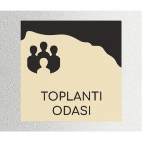 Resim Toplantı Odası - Ofis Oda Kapı Isimliği Yönlendirme Tabelası 15X15CM 