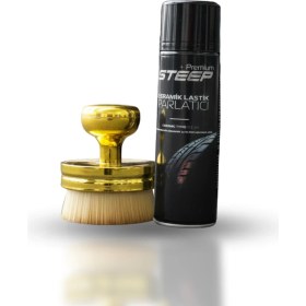 Resim Steep Seramik Lastik & Tampon Parlatıcı Sprey 500ML Gold Uygulama Fırçası 