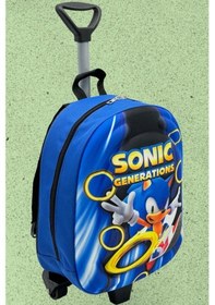 Resim Tezzgelsin Kirpi Sonic 3d Baskılı Çekçekli Anaokulu Kreş 2-6 Yaş Sırt Çantası Ve Okul Çantası Çok Renkli 