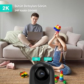 Resim Botslab 360+ C211 2K Pro Wi-Fi 360° Akıllı Güvenlik Kamerası Bebek Monitörü Evcil Hayvan Kamerası İç Mekan Kamerası IP Kamera 