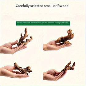 Resim 5-10cm Doğal Driftwood Akvaryum/Reptil Tank Scaping için - Çeşitli Şekiller Mini Manzara Dekoru, Balık ve Küçük Evcil Hayvanlar için İdeal, Akvaryum Dekorasyonları|Doğal Görünüm|Gerçekçi Dokular 