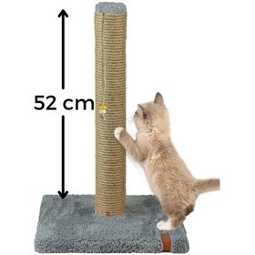 Resim 52cm Lüx Tırmalama Tahtası Catnipli Jüt Tırmalama Gri Minder Yüzey 