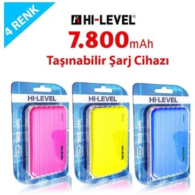 Resim Hi-Level HI LEVEL 7800 mAH Mobil Şarj Cihazı 2 Port Powerbank (4 RENK) 