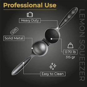 Resim Limon Sıkacağı Metal Döküm Manuel Profesyonel Narenciye Portakal Pressi Çekirdek Filtreli Meyve Suyu 