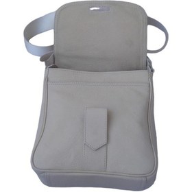 Resim Hakiki Deri, Postacı Çantası, Ayarlanabilir Askı Krem Bej 