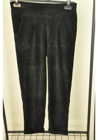 Resim Tesettürcüm Boutique Normal Bel Fitilli Kadife Pantolon Siyah 