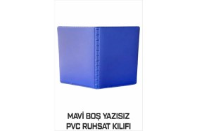 Resim Tay Promosyon Ruhsat Kılıfı Pvc Mavi Renk Boş Yazısız 1. Sınıf Kaliteli Hammadde 1 Adet 