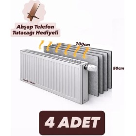 Resim Ankaflex 4 Adet Petek Arkası Isı Yalıtım Levhası Alüminyum Folyo 4 Radyatör Arkalığı 