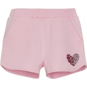 Resim Lovetti Açık Pembe Kız Çocuk Kalp Baskılı Iki Iplik Şort 7853P016 Pembe 