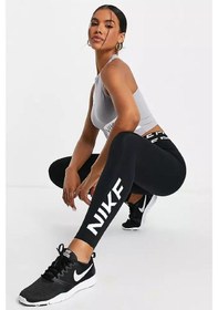 Resim Nike Pro Mid-rise Graphic Leggings Toparlayıcı Siyah Tayt Dd Siyah 