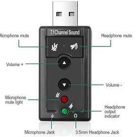 Resim USB Virtual Sound 7.1 Kanal Harici Ses Kartı 
