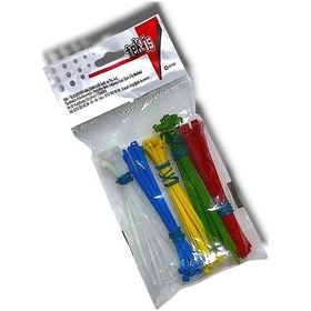 Resim Tek-iş Plastik Kablo Bağı Klipsi Cırt Kelepçe Karışık Renk Set 100 Mm 5 Renk X 20 Toplam 100 Adet 