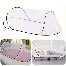 Resim Yatak, Kamp ve Seyahat için Taşınabilir Pop-Up Sivrisinek Ağı - Hafif, Kolay Kurulum, Beyaz File Kumaş, Sadece Elde Yıkama, Şeffaf Tasarım, Dayanıklı Polyester Sivrisinek Koruma, İç ve Dış Mekan Kullanımı için Kamp Sivrisinek Ağı 