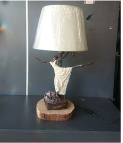 Resim Heykel Sehpa-Masa Lambası El Yapımı Bej 