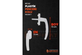 Resim Özfırat Pvc Yapı Pimapen Pvc Pencere Kolu - Plastik - Beyaz - Model 1 - (2 Adet) 