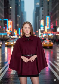 Resim Prilika Bordo Oversize Panço / Tesettür Tunik Yeni Sezon Rahat Modern Şık Kombin 2025 