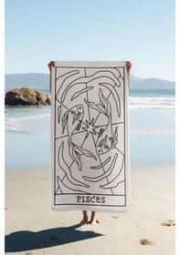 Resim Dijital Baskı Plaj Deniz Havlusu Balık Burcu Desenli Peştamal Hvl0049 Renkli 