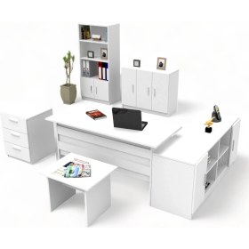 Resim L'occi Concept Diego Abcdef Ofis Büro Masa Takımı Beyaz 