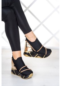 Resim Erkan Saçmacı Barbara Altın Streç Gizli Dolgu Günlük Ayakkabı Altın 