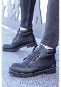 Resim Vojo Arex Suya Dayanıklı Casual Kışlık Erkek Bot 267800001819 91 Siyah-cilt Siyah-cilt Siyah 