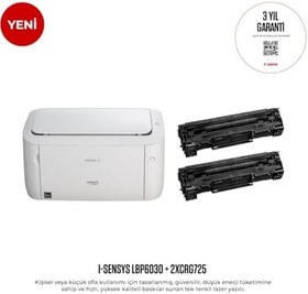 Resim Canon i-SENSYS LBP6030B Tek Fonksiyonlu Siyah Beyaz Lazer Yazıcı + 2 Toner (Canon Eurasia Garantili) 