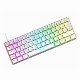 Resim Hype Store Vooka Trol Red Switch Mini Rgb Oyun Klavyesi Mekanik 62 Tuşlu 18 Rgb Led Usb Tip-C Kablosu Beyaz 