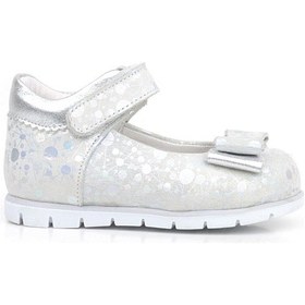 Resim Rakerplus Hakiki Deri Gümüş Desenli Kız Bebek Babet Ayakkabı Gümüş 