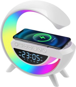 Resim Tastech BLUETOOTH G HOPARLÖR RGB LED IŞIKLI SPEAKER ALARM SAAT FM RADYO AUX USB SD KART WİRELESS ŞARJ 