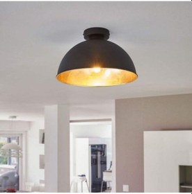 Resim Poni Modern Salon - Mutfak - Cafe Plafonyer Siyah Renk Içi Gold Tekli Avize Diğer 