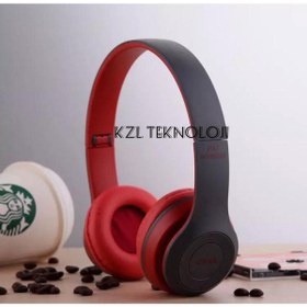 Resim P47 Polygold Kzl Teknoloji Ipad/tablet/telefonlar Için Kablosuz Bluetooth Sd Kart-aux Girişli Kulaklık. 