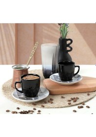 Resim Keramika 4 Parça Kahve Fincan Takımı Magıc Sılındır Kulplu 004-650 20744 A 