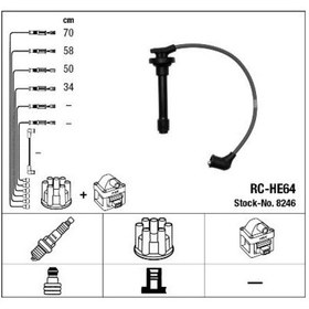 Resim NGK 8246 (RC-HE64) Atesleme Kablo Seti Rc-He64 (Honda : CIVic 1.6 Vti 95-01) 32722P2T000 RCHE64 (WT375834) 