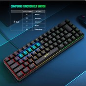 Resim Lemestar 68 Tuşlu Rgb Aydınlatmalı Taşınabilir Oyun Klavyesi - Siyah/beyaz Seçenekli 