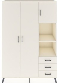 Resim Hyperion Dolap 5 Raflı 3 Çekmeceli Tek Askılı 132x44x195 Aytaşı-aytaşı/aytaşı Aytası/aytası 