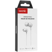 Resim asonic As-Xk90 Beyaz Kulak İçi Mikrofonlu Kulaklık 