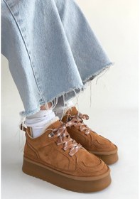 Resim Muden Taba Süet Bağcıklı Bot Göründüğü Gibi 