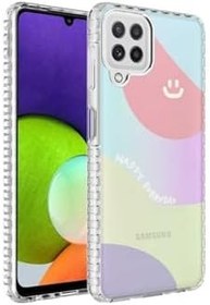 Resim Zipax Samsung Galaxy A22 İle Uyumlu 4G Kılıf Renkli Desenli Silikon Elegans + Kablo Koruyucu Ekran No7 