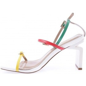 Resim Dgn K9004 Kadin Küt Burun Bantli Topuklu Sandalet K9004-1748-R2399 Çok Renkli 
