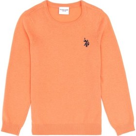 Resim U.S. Polo Assn. Kız Çocuk Somon Melanj Bisiklet Yaka Basic Kazak 50293586-VR254 