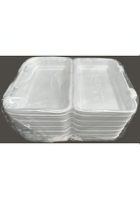 Resim Dağyüce 36/d Tek Kullanımlık Köpük İskender Kapaklı Kase Kutu - 23.5x15 Cm. - 10 Adetlik 1 Paket 