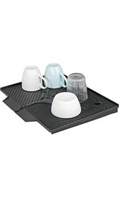 Resim Siyah Bulaşık Altlığı ve Süzgeç 