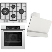 Resim Ferre Flowart Basıc Serisi Beyaz Ankastre Set (ED076+ XE62CB + D081 ) 