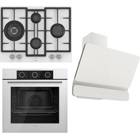 Resim Ferre Flowart Basıc Serisi Beyaz Ankastre Set (ED076+ XE62CB + D081 ) 