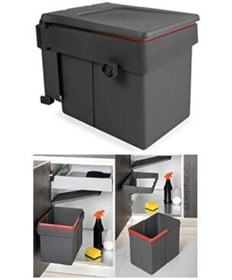 Resim Metali Dolap İçi Çöp Kovası Antrasit 15 Lt Made İn İtaly 